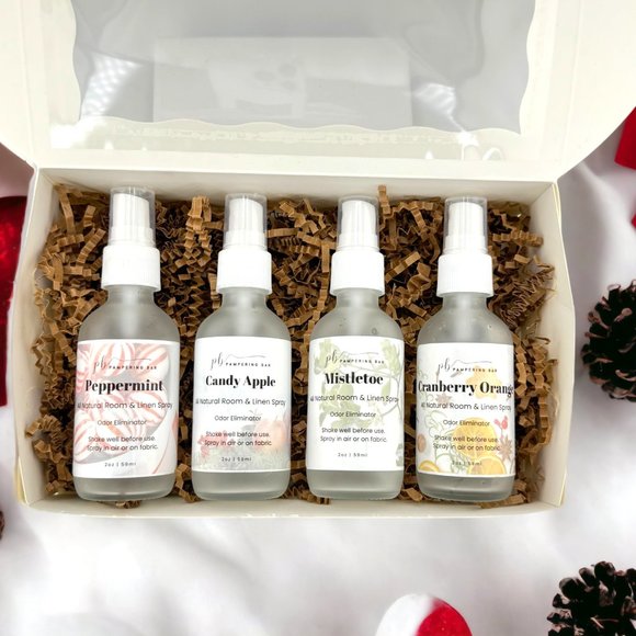 Holiday Scented All Natural Odor Eliminator Room & Linen Spray Set of 4 - Picture 2 of 2
